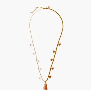 Madewell burnt orange and white tassel necklace